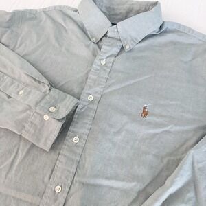 Ralph Lauren Button Down Mens Shirt Size 16 1/2  32/33 Light Green Classic Fit